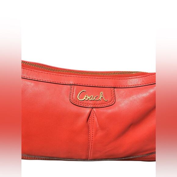 Coach Park Orange Leather Shoulder Bag - Picture 4 of 13